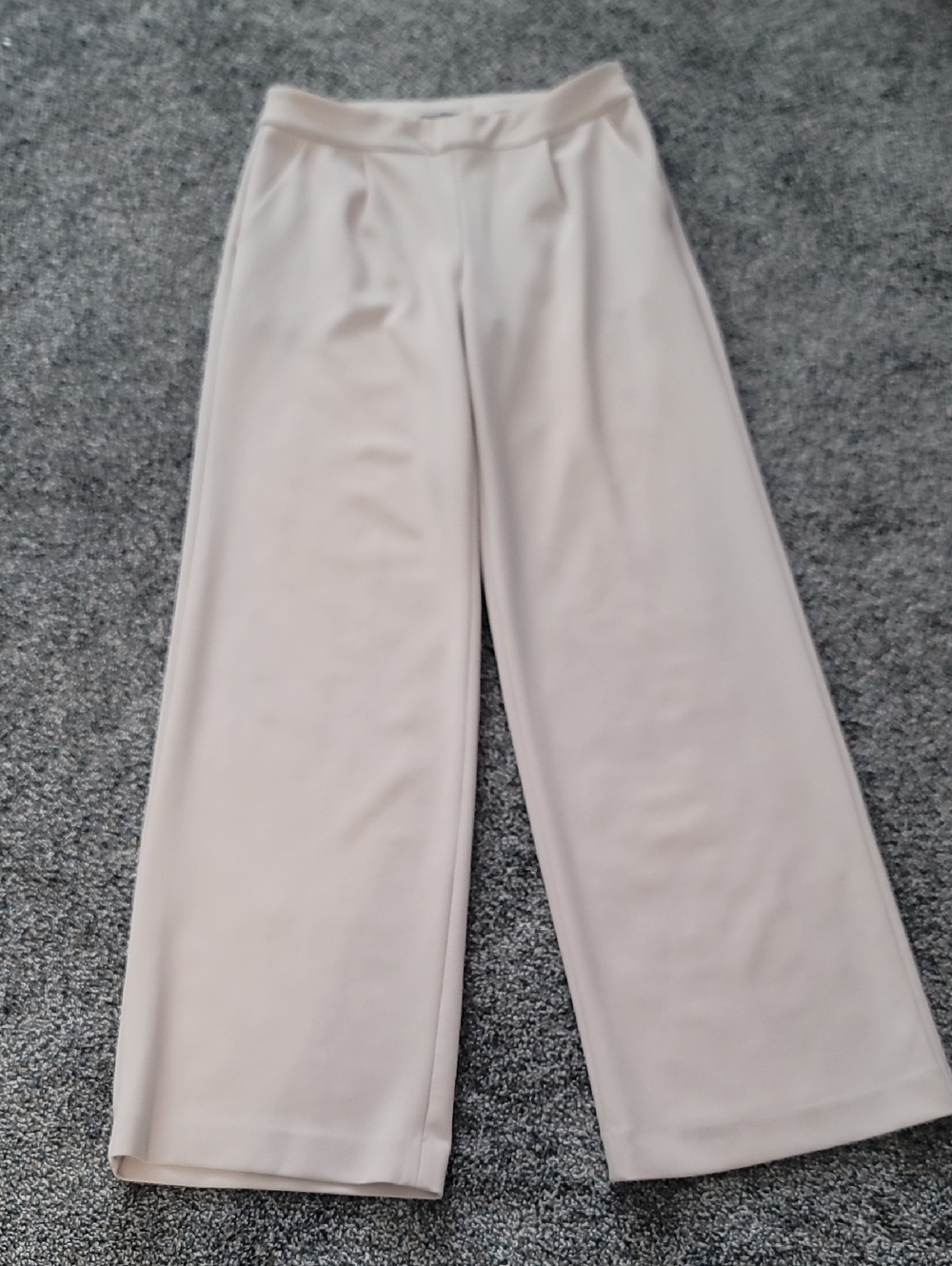 Wide Leg Cream Women's Trousers